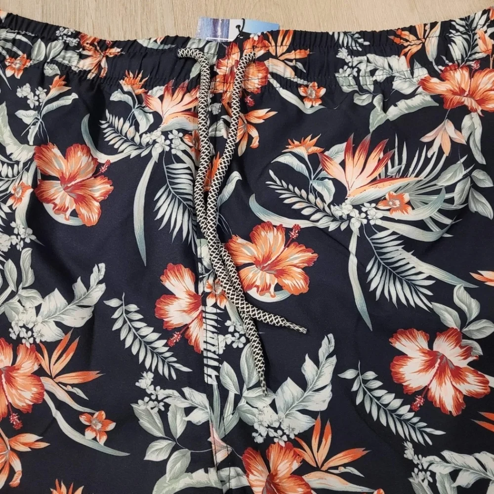 Biwisy Quick Dry Fully Lined Palm Leaves Swim Shorts